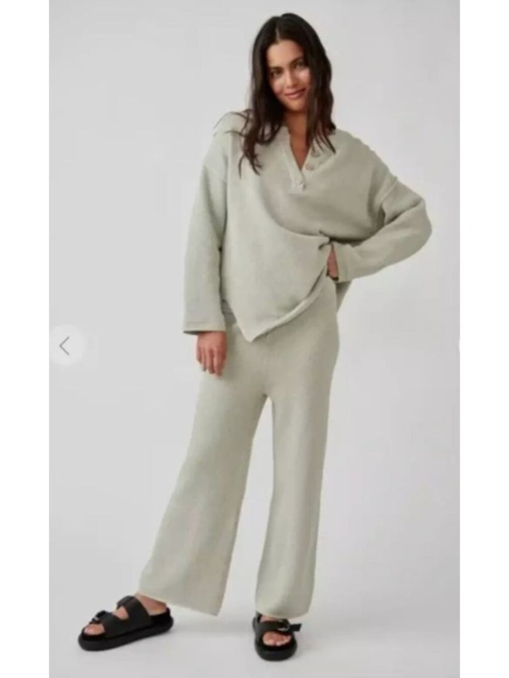 Free People Beach Hailee Sweater Set In Saltwater Combo Size Medium
